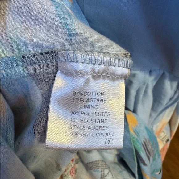 Lindy Bop Blue Dress with Venice Print - Picture 4 of 6